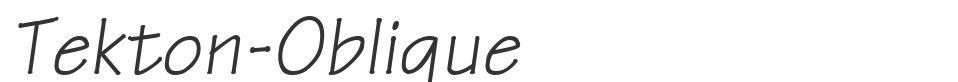 Tekton-Oblique font preview