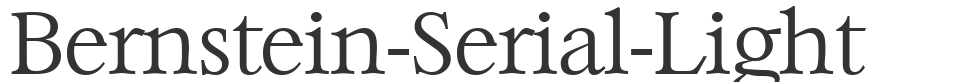 Bernstein-Serial-Light font preview