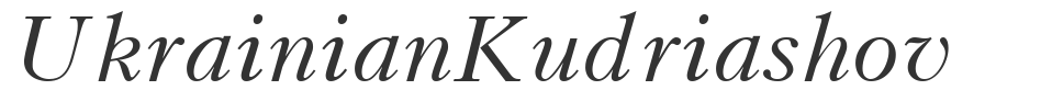 UkrainianKudriashov font preview
