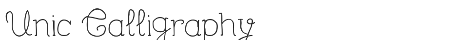 Unic Calligraphy font preview