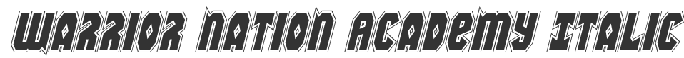 Warrior Nation Academy Italic font preview