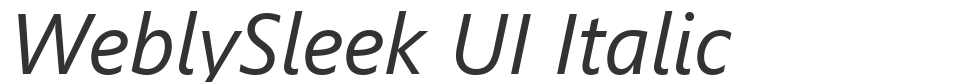 WeblySleek UI Italic font preview