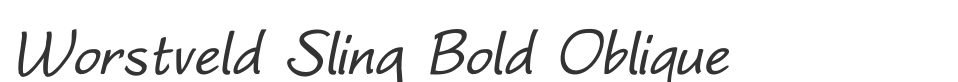 Worstveld Sling Bold Oblique font preview