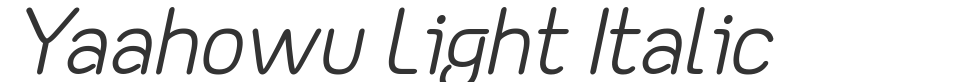 Yaahowu Light Italic font preview