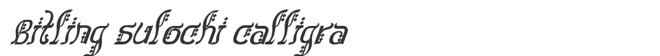 Bitling sulochi calligra font preview