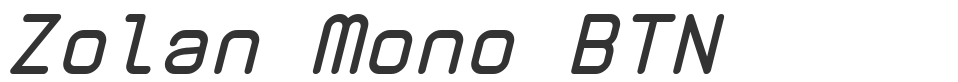 Zolan Mono BTN font preview
