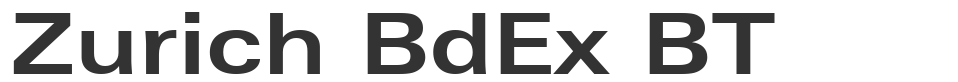 Zurich BdEx BT font preview