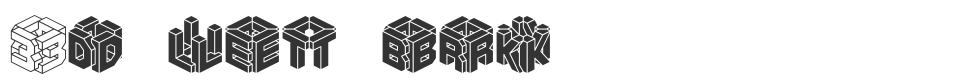 3D LET BRK font preview