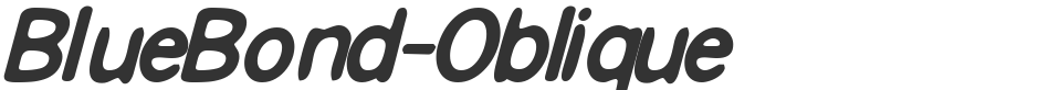BlueBond-Oblique font preview