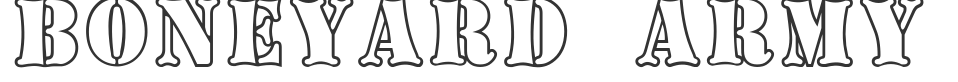 Boneyard Army font preview