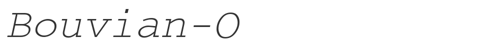 Bouvian-Oblique font preview