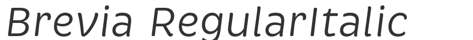 Brevia RegularItalic font preview