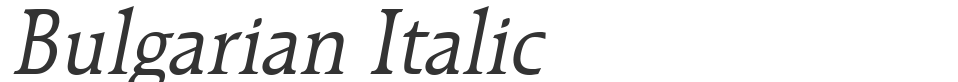 Bulgarian Italic font preview