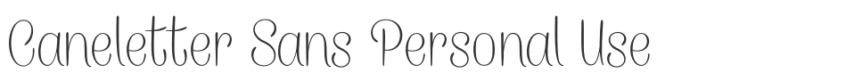 Caneletter Sans Personal Use font preview