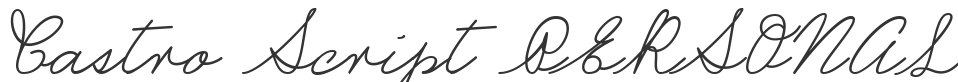 Castro Script PERSONAL USE ONLY font preview