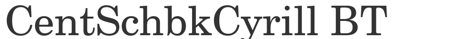 CentSchbkCyrill BT font preview
