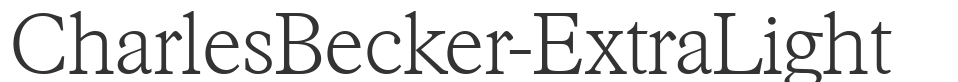 CharlesBecker-ExtraLight font preview