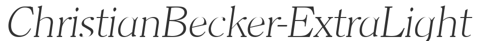 ChristianBecker-ExtraLight font preview