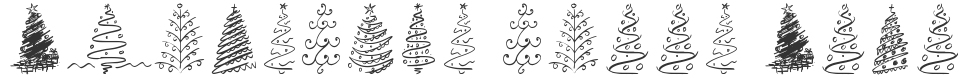 Christmas Trees Celebration font preview