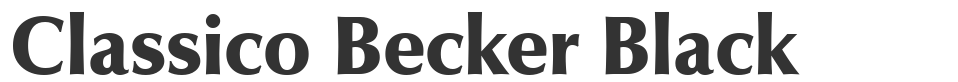 Classico Becker Black font preview