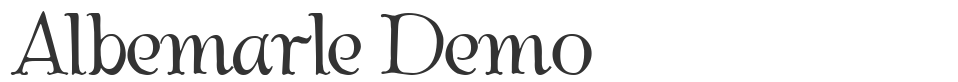 Albemarle Demo font preview