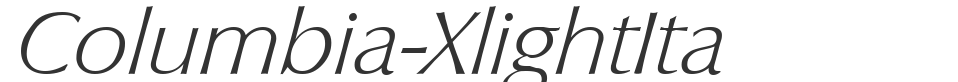 Columbia-XlightIta font preview