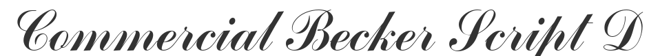 Commercial Becker Script D font preview