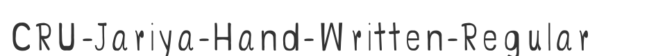 CRU-Jariya-Hand-Written-Regular font preview