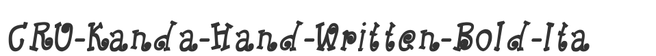 CRU-Kanda-Hand-Written-Bold-Ita font preview