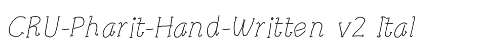 CRU-Pharit-Hand-Written v2 Ital font preview