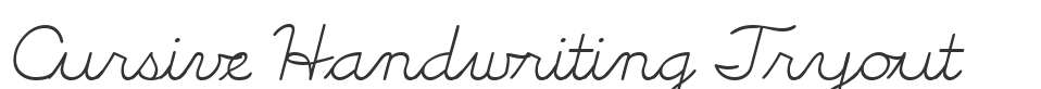 Cursive Handwriting Tryout font preview