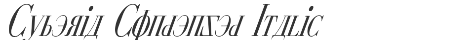 Cyberia Condensed Italic font preview