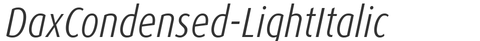 DaxCondensed-LightItalic font preview
