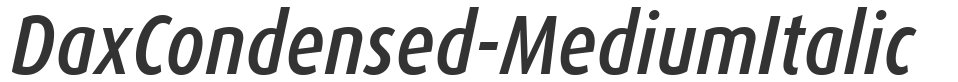 DaxCondensed-MediumItalic font preview