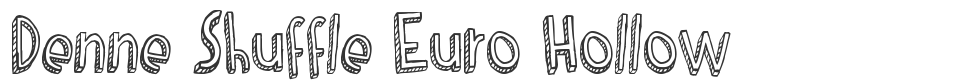 Denne Shuffle Euro Hollow font preview