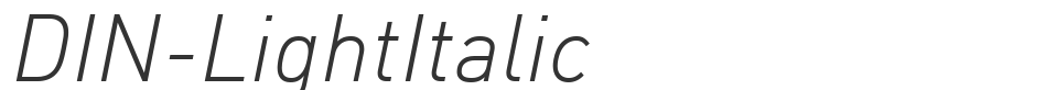 DIN-LightItalic font preview