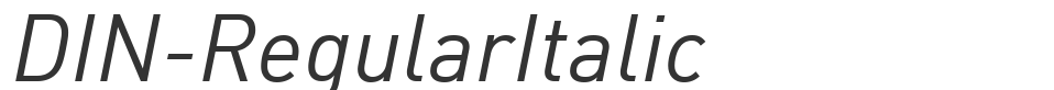 DIN-RegularItalic font preview