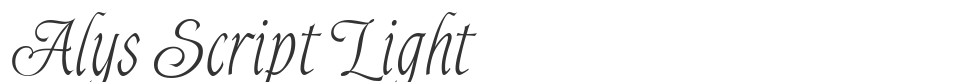 Alys Script Light font preview