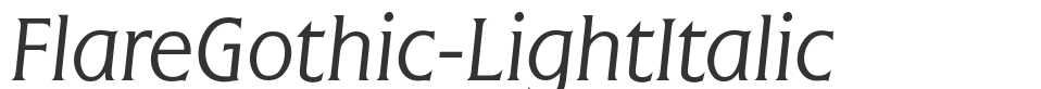 FlareGothic-LightItalic font preview