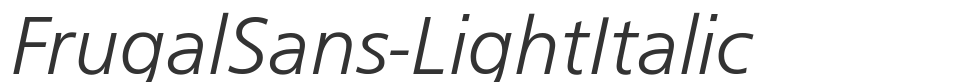 FrugalSans-LightItalic font preview