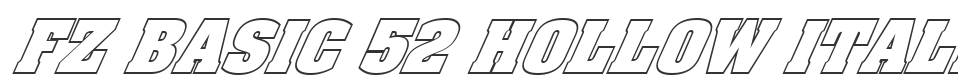 FZ BASIC 52 HOLLOW ITALIC font preview