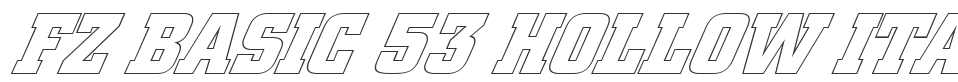 FZ BASIC 53 HOLLOW ITALIC font preview