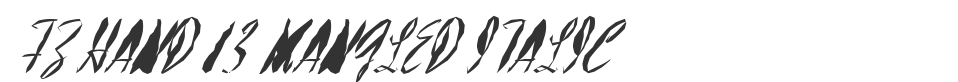 FZ HAND 13 MANGLED ITALIC font preview