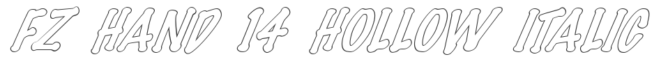 FZ HAND 14 HOLLOW ITALIC font preview