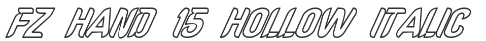 FZ HAND 15 HOLLOW ITALIC font preview