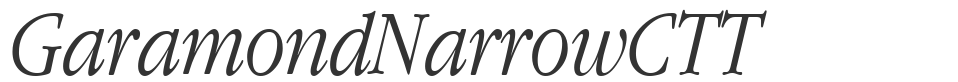 GaramondNarrowCTT font preview