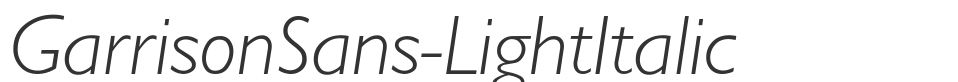 GarrisonSans-LightItalic font preview