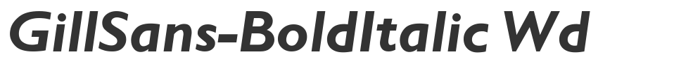 GillSans-BoldItalic Wd font preview