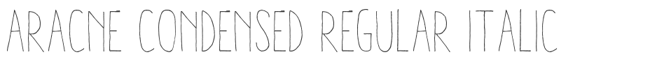 Aracne Condensed Regular Italic font preview