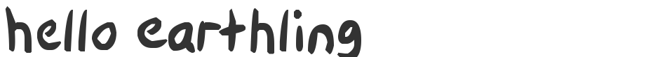 Hello Earthling font preview